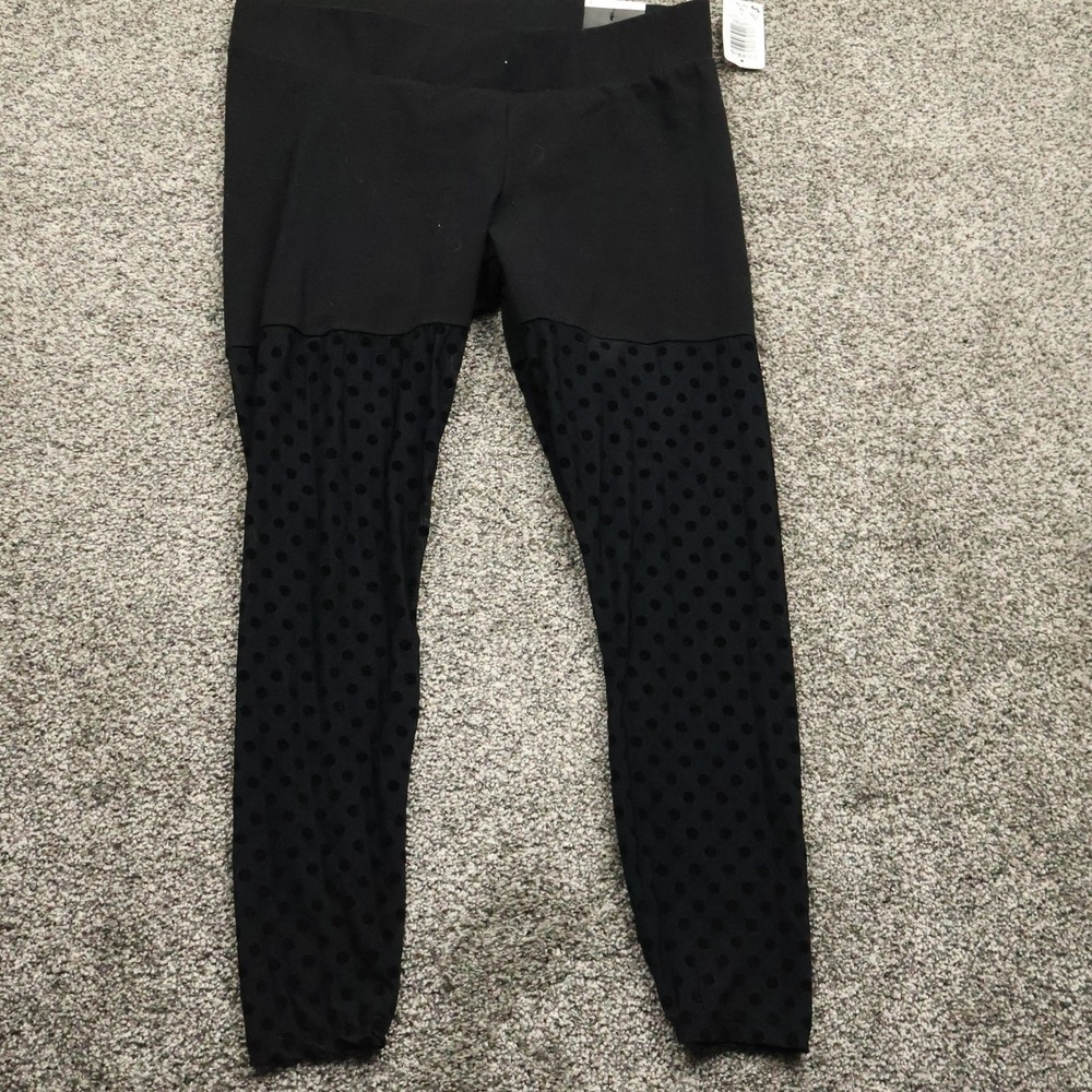 Torrid Leggings Women's Plus 1X Black Polka Dot Mesh Panel Activewear NWT